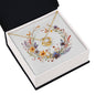 Boho Flowers Wreath Watercolor 14 - 18K Yellow Gold Finish Love Knot Necklace