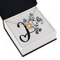 Botanical Monogram I - 18K Yellow Gold Finish Love Knot Necklace