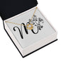 Botanical Monogram M - 18K Yellow Gold Finish Love Knot Necklace