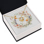 Boho Flowers Wreath Watercolor 09 - 18K Yellow Gold Finish Love Knot Necklace