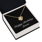 Happy Birthday Luann v2 - 18K Yellow Gold Finish Love Knot Necklace