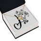 Botanical Monogram J - 18K Yellow Gold Finish Love Knot Necklace