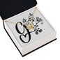 Botanical Monogram G - 18K Yellow Gold Finish Love Knot Necklace