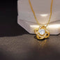 Christmas Background 033 - 18K Yellow Gold Finish Love Knot Necklace