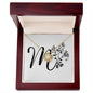 Botanical Monogram M - 18K Yellow Gold Finish Love Knot Necklace With Mahogany Style Luxury Box