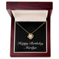 Happy Birthday Marilyn v2 - 18K Yellow Gold Finish Love Knot Necklace With Mahogany Style Luxury Box