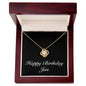 Happy Birthday Jan v2 - 18K Yellow Gold Finish Love Knot Necklace With Mahogany Style Luxury Box