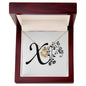 Botanical Monogram X - 18K Yellow Gold Finish Love Knot Necklace With Mahogany Style Luxury Box