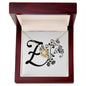 Botanical Monogram Z - 18K Yellow Gold Finish Love Knot Necklace With Mahogany Style Luxury Box