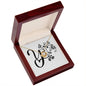 Botanical Monogram Y - 18K Yellow Gold Finish Love Knot Necklace With Mahogany Style Luxury Box
