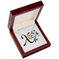 Botanical Monogram X - 18K Yellow Gold Finish Love Knot Necklace With Mahogany Style Luxury Box