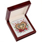 Happy Valentine's Day - 18K Yellow Gold Finish Love Knot Necklace With Mahogany Style Luxury Box