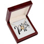 Botanical Monogram P - 18K Yellow Gold Finish Love Knot Necklace With Mahogany Style Luxury Box