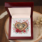 All of Me Loves All of You - 18K Yellow Gold Finish Love Knot Necklace With Mahogany Style Luxury Box