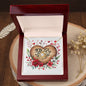 You Are My Heartbeat - 18K Yellow Gold Finish Love Knot Necklace With Mahogany Style Luxury Box