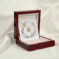 Boho Flowers Wreath Watercolor 16 - 18K Yellow Gold Finish Love Knot Necklace With Mahogany Style Luxury Box