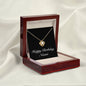 Happy Birthday Naomi v2 - 18K Yellow Gold Finish Love Knot Necklace With Mahogany Style Luxury Box