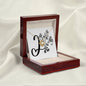Botanical Monogram I - 18K Yellow Gold Finish Love Knot Necklace With Mahogany Style Luxury Box
