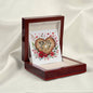 You Are My Heartbeat - 18K Yellow Gold Finish Love Knot Necklace With Mahogany Style Luxury Box