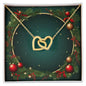 Christmas Background 069 - 18K Yellow Gold Finish Interlocking Hearts Necklace