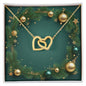 Christmas Background 035 - 18K Yellow Gold Finish Interlocking Hearts Necklace