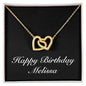 Happy Birthday Melissa v2 - 18K Yellow Gold Finish Interlocking Hearts Necklace