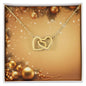 Christmas Background 053 - 18K Yellow Gold Finish Interlocking Hearts Necklace