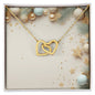 Christmas Background 041 - 18K Yellow Gold Finish Interlocking Hearts Necklace