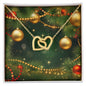 Christmas Background 116 - 18K Yellow Gold Finish Interlocking Hearts Necklace