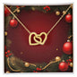 Christmas Background 036 - 18K Yellow Gold Finish Interlocking Hearts Necklace