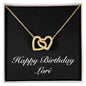 Happy Birthday Lori v2 - 18K Yellow Gold Finish Interlocking Hearts Necklace