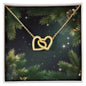 Christmas Background 112 - 18K Yellow Gold Finish Interlocking Hearts Necklace