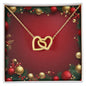 Christmas Background 033 - 18K Yellow Gold Finish Interlocking Hearts Necklace