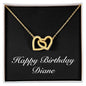 Happy Birthday Diane v2 - 18K Yellow Gold Finish Interlocking Hearts Necklace