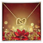 Christmas Background 097 - 18K Yellow Gold Finish Interlocking Hearts Necklace