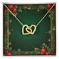 Christmas Background 067 - 18K Yellow Gold Finish Interlocking Hearts Necklace