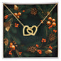 Christmas Background 123 - 18K Yellow Gold Finish Interlocking Hearts Necklace