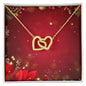 Christmas Background 099 - 18K Yellow Gold Finish Interlocking Hearts Necklace