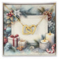 Christmas Background 078 - 18K Yellow Gold Finish Interlocking Hearts Necklace