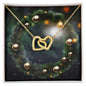 Christmas Background 110 - 18K Yellow Gold Finish Interlocking Hearts Necklace