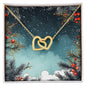 Christmas Background 124 - 18K Yellow Gold Finish Interlocking Hearts Necklace