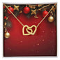 Christmas Background 064 - 18K Yellow Gold Finish Interlocking Hearts Necklace