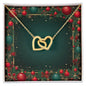 Christmas Background 070 - 18K Yellow Gold Finish Interlocking Hearts Necklace