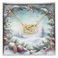 Christmas Background 086 - 18K Yellow Gold Finish Interlocking Hearts Necklace