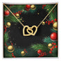 Christmas Background 125 - 18K Yellow Gold Finish Interlocking Hearts Necklace