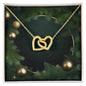Christmas Background 103 - 18K Yellow Gold Finish Interlocking Hearts Necklace
