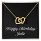Happy Birthday Julie v2 - 18K Yellow Gold Finish Interlocking Hearts Necklace