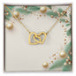 Christmas Background 063 - 18K Yellow Gold Finish Interlocking Hearts Necklace