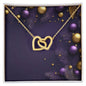 Christmas Background 029 - 18K Yellow Gold Finish Interlocking Hearts Necklace