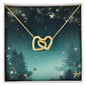 Christmas Background 111 - 18K Yellow Gold Finish Interlocking Hearts Necklace